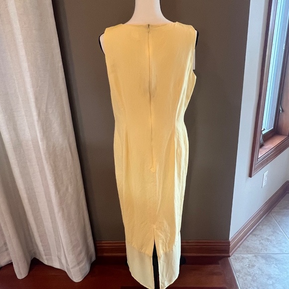 Worthington Yellow two -piece linen blend embroidered maxi dress , Size 12 - Picture 5 of 15